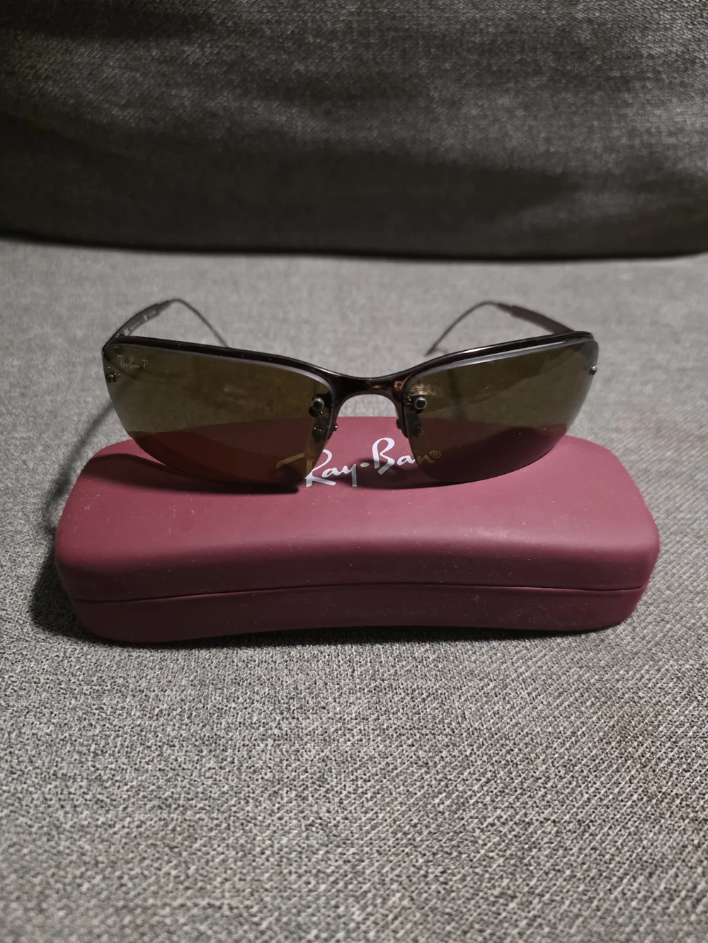Ray-Ban Rimless Sunglasses with Brown Lenses